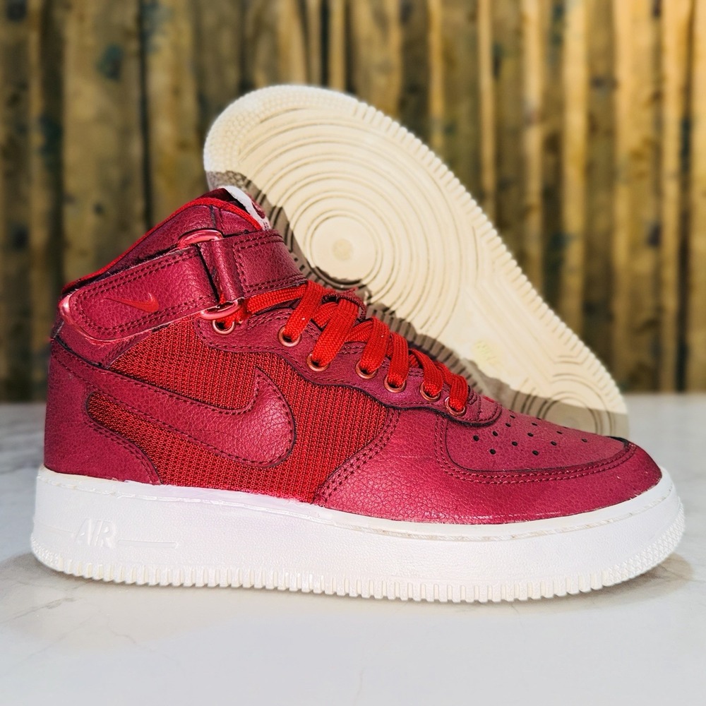Nike Air Force 1 Mid LV8 Team Red Youth Size 6Y Burgundy Sneakers 820342-600